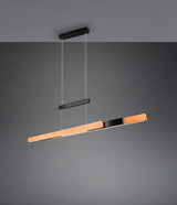 Trio Trajan Lámpara de techo colgante LED negro madera 375390532