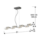 Schuller Suria II Lámpara de techo colgante de 8 luces cromo y opal 375618