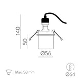 ACB Zoom Empotrable 3764/5 Negro Texturado, LED GU10 8W, I E37641N