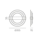 ACB Ringo Aplique 16/3813 Oro Técnico, LED 13W 808lm, CRI90 , LED integrado, Kelvin 2700K-3000K Slide Switch A3813070O