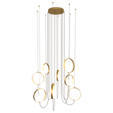 ACB Halo Lámpara de techo colgante 3815/8 oro técnico/opal LED 8x LED Slide Switch C3815871O