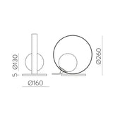 ACB Halo Sobremesa 3815/1 Negro Texturado/Opal, LED 5W 370lm, CRI90 I, LED integrado, Kelvin 2700K-3000K Slide Switch S3815170N