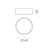 ACB Linus Plafón 3845/14 Blanco texturado, LED 18W 1700lm, CRI90 , LED integrado, Kelvin 2700K-3000K Slide Switch P3845270B