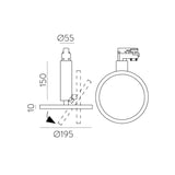 ACB Morgan Track light 3846/19 Blanco texturado, LED 18W 3000K 1600lm, CRI90 , LED integrado T384610B