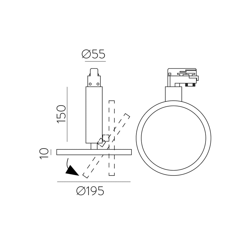 ACB Morgan Track light 3846/19 Blanco texturado, LED 18W 3000K 1600lm, CRI90 , LED integrado T384610B