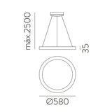 Lámpara de techo colgante ACB Grace blanco texturado Ø58cm regulable C3848272BDT