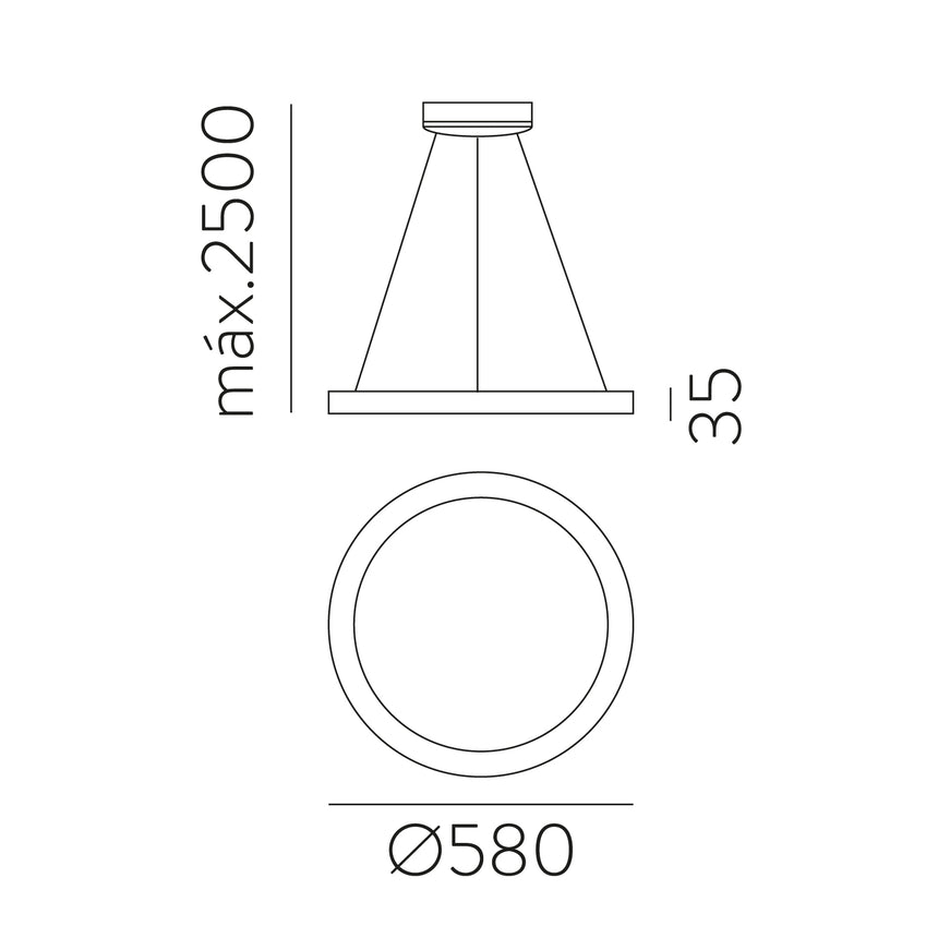 ACB Grace Lámpara de techo colgante negro LED Slide switch Casambi C3848270NCA