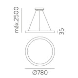 ACB Grace Lámpara de techo colgante negro LED Slide switch Casambi C3848370NCA