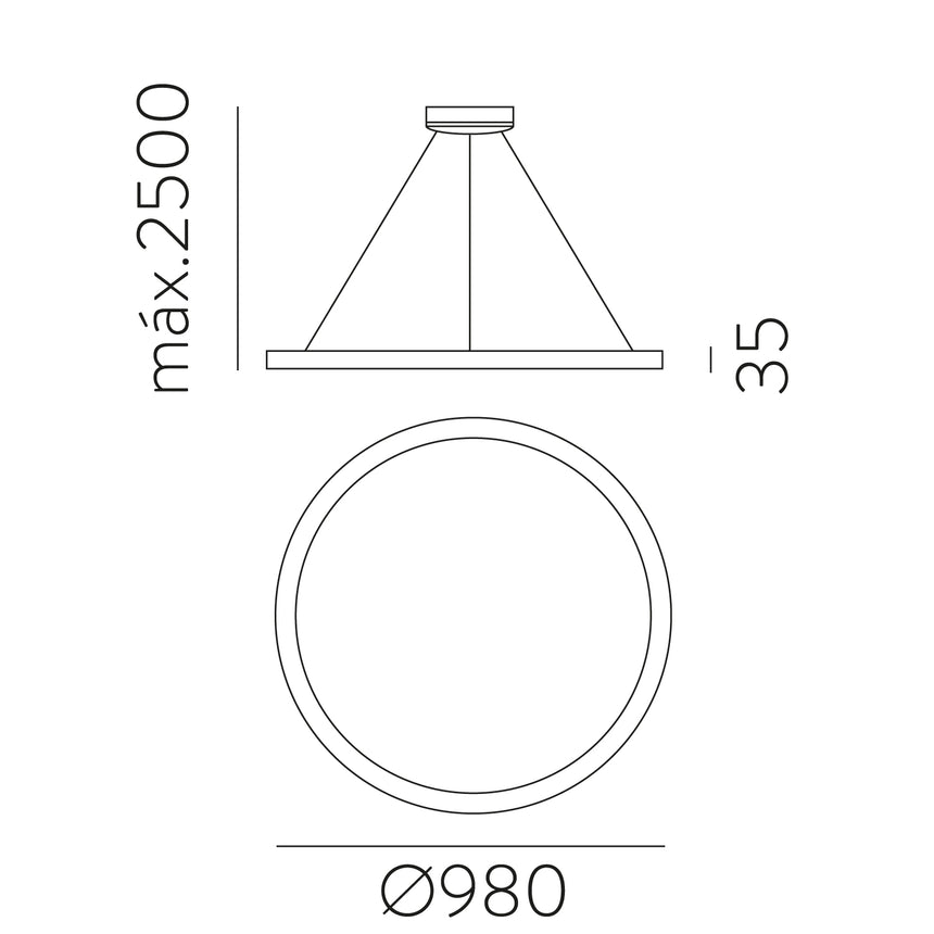 Lámpara de techo colgante ACB Grace blanco texturado Ø98cm C3848472B - imagen 3