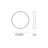 ACB Koe Ceiling Light 3852/48 2.8K-4K-6K Textured White, 36W LED 4400lm, CRI90 I IP43, Dimmable Kelvin, Dimmable Intensity, Voice Control P385243B