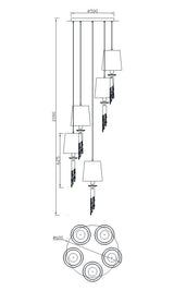 Lámpara de techo Ofertas-3 Dto 50% Mantra gris oscuro 3857