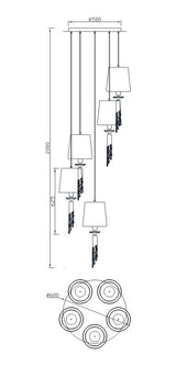 Lámpara de techo Ofertas-3 Dto 50% Mantra dorado 3877
