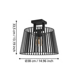 EGLO Bogota Plafón acero negro 390001