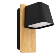 EGLO Ruscio Lámpara de pared aceromadera acero negrocafé negroblanco 390009
