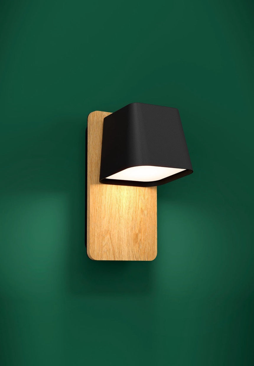 EGLO Ruscio Lámpara de pared aceromadera acero negrocafé negroblanco 390009