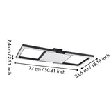 EGLO Macellara Plafón LED portátil regulable 2 luces acero plástico negro blanco 390019