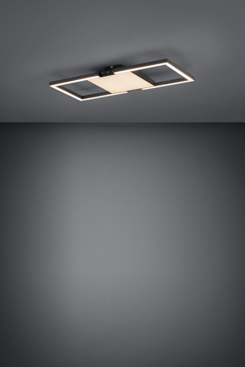 EGLO Macellara Plafón LED portátil regulable 2 luces acero plástico negro blanco 390019