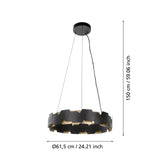 EGLO Altagracia Lámpara de techo colgante LED regulable acero negrooro 390031