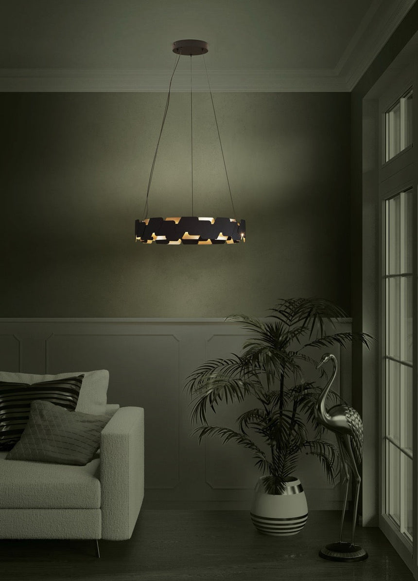 EGLO Altagracia Lámpara de techo colgante LED regulable acero negrooro 390031