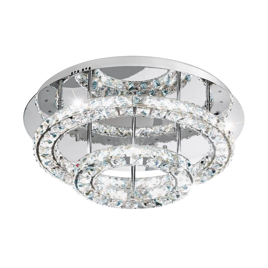EGLO Toneria Plafón LED acero inoxidable cristal cromo claro 39003
