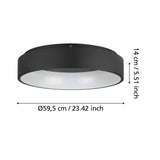EGLO Marghera 2 Plafón LED regulable acero plástico negro blanco 390051