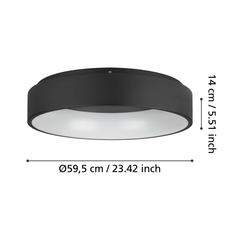 EGLO Marghera 2 Plafón LED regulable acero plástico negro blanco 390051