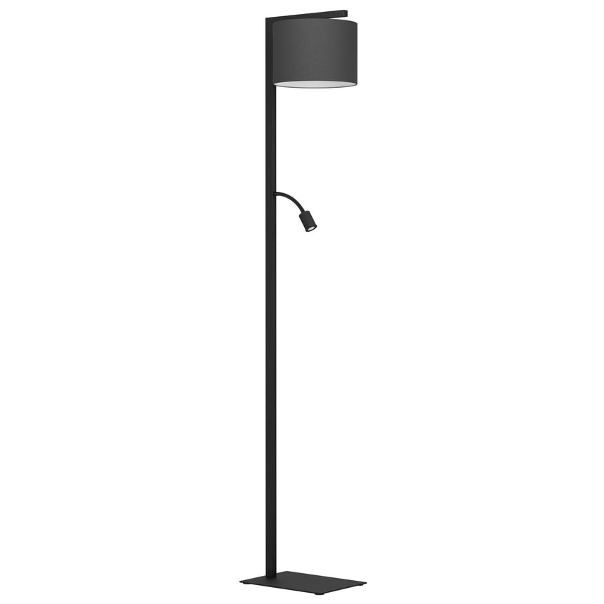 EGLO Foligno Lámpara de pie LED 2 luces acero textil negro negro 390068