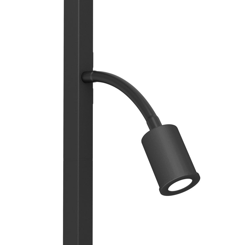 EGLO Foligno Lámpara de pie LED 2 luces acero textil negro negro 390068