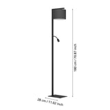 EGLO Foligno Lámpara de pie LED 2 luces acero textil negro negro 390068