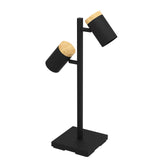 EGLO Cartagena Lámpara sobremesa LED aceromadera negrocafé 390069