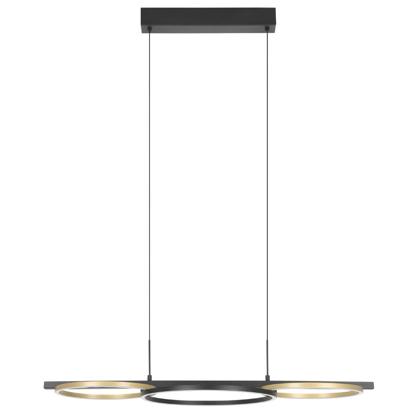 EGLO Lanacera Lámpara de techo colgante LED regulable 2 luces aceroaluminio plástico negrooro blanco 390087