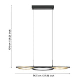 EGLO Lanacera Lámpara de techo colgante LED regulable 2 luces aceroaluminio plástico negrooro blanco 390087