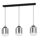 EGLO Bulciago Lámpara de techo colgante acero vidrio vaporizado negro negro transparente 390104