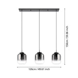 EGLO Bulciago Lámpara de techo colgante acero vidrio vaporizado negro negro transparente 390104