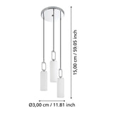 EGLO Majana Lámpara de techo colgante acero vidrio opalino cromo blanco 390128