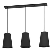 EGLO Petrosa Lámpara de techo colgante acero textil negro negro 390133