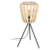 EGLO Montezuelo Lámpara sobremesa acero madera negro naturaleza 390154