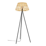 EGLO Montezuelo Lámpara de pie acero madera negro naturaleza 390155