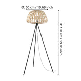 EGLO Montezuelo Lámpara de pie acero madera negro naturaleza 390155