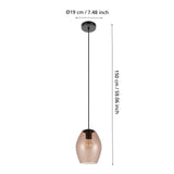 EGLO Estanys 1 Lámpara de techo colgante acero vidrio negro - 390159