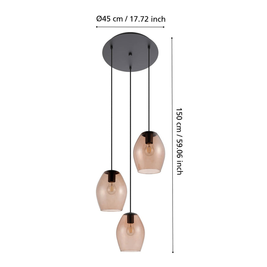 EGLO Estanys 1 Lámpara de techo colgante acero vidrio negro - 390161