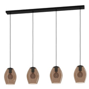 EGLO Estanys 1 Lámpara de techo colgante acero vidrio negro - 390162
