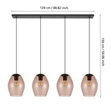 EGLO Estanys 1 Lámpara de techo colgante acero vidrio negro - 390162