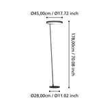 EGLO Caredara Lámpara de pie LED regulable aluminioacero plástico negro blanco 390167