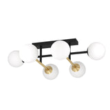 EGLO Paz Plafón acero vidrio opalino mate negrolatón cepillado blanco 390176