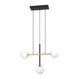 EGLO Paz Lámpara de techo colgante acero vidrio opalino mate negrolatón cepillado blanco 390177