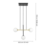 EGLO Paz Lámpara de techo colgante acero vidrio opalino mate negrolatón cepillado blanco 390177
