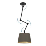 EGLO Pistunio Plafón acero textil negro cappuccinolatón 390198