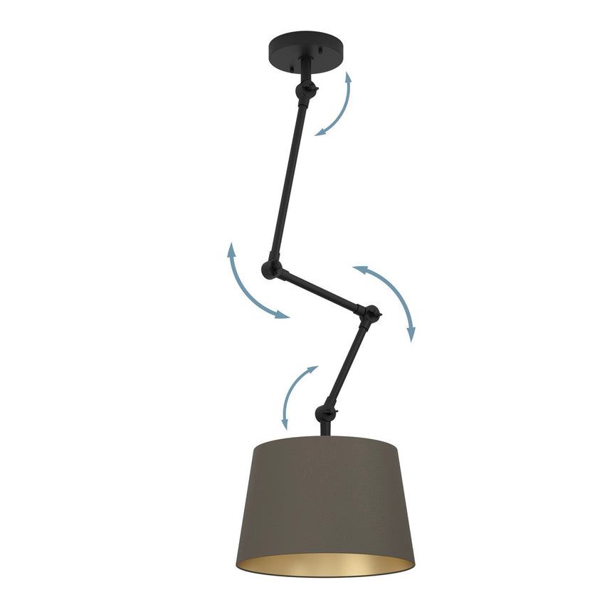 EGLO Pistunio Plafón acero textil negro cappuccinolatón 390198