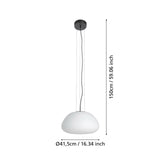 EGLO Balmes Lámpara de techo colgante acero vidrio opalino mate negro blanco 390201